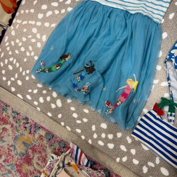 Lot of 9 Mini Boden girls dress embroidered applique shorts tee swimsuit set - Picture 9 of 15